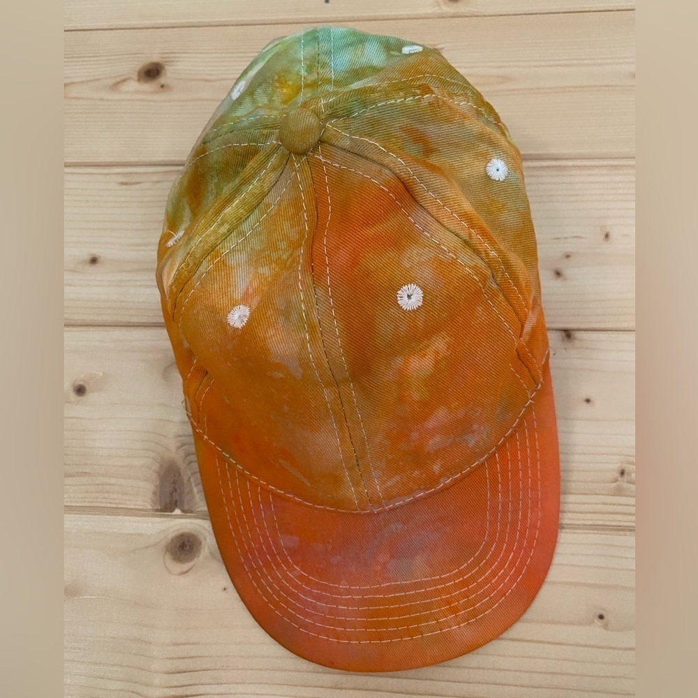Handmade Vibrant Tie-Dye Adjustable Baseball Cap One of A Kind Street Style - Picture 6 of 9